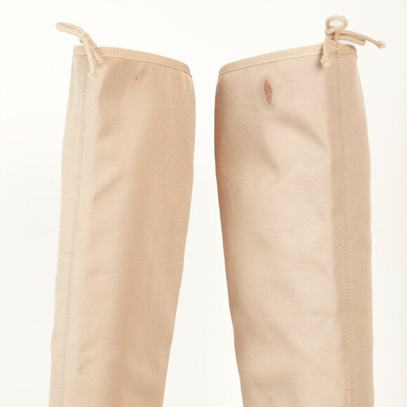 Repetto Beige & Cognac Canvas Leather Tall Boots - Picture 9 of 11